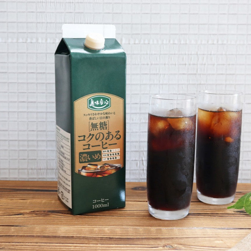 美味安心 コクのあるコーヒー濃いめ 1000ml ✕12